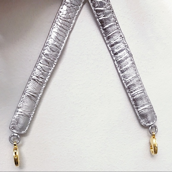 Nancy Gonzalez Silver Crocodile Crossbody Shoulder Replacement Bag Strap - Picture 4 of 4
